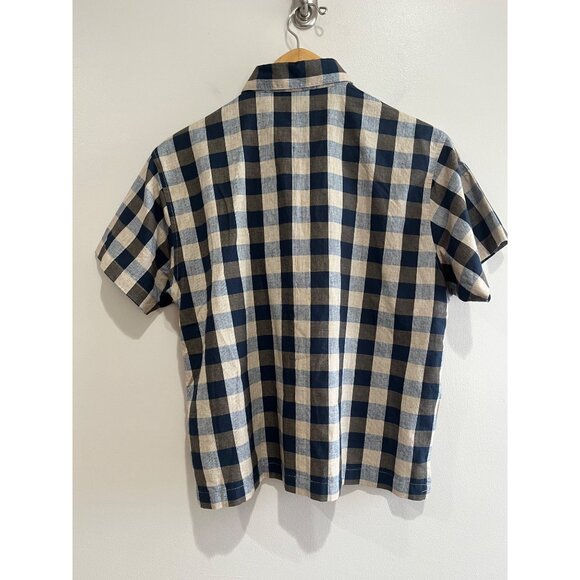 VTG 90s Maggie & Max Button Up Shirt Womens S Navy Buffalo Plaid Embroidered - Picture 3 of 7